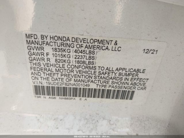 2022 ACURA ILX 19UDE2F82NA001049 Photo 8