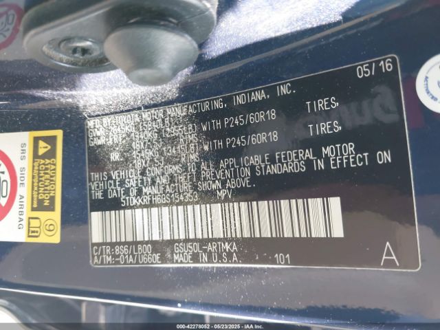 2016 TOYOTA HIGHLANDER 5TDKKRFH6GS154353 Photo 8