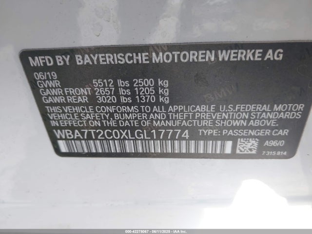 BMW 740I 2020 WBA7T2C0XLGL17774 Image 9