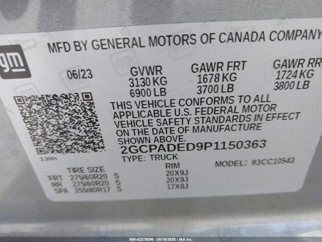 2GCPADED9P1150363 Chevrolet l84