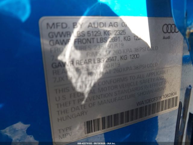 2019 AUDI Q3 WA1DECF31K1082804 Photo 8