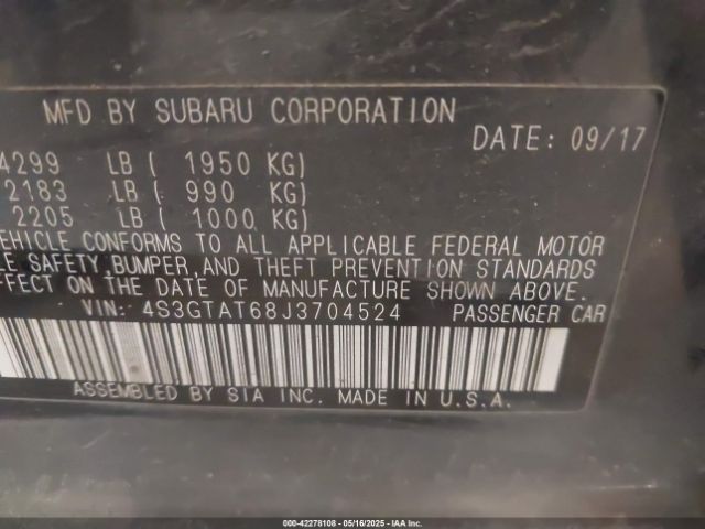 4S3GTAT68J3704524 Subaru Impreza 2.0i Limited