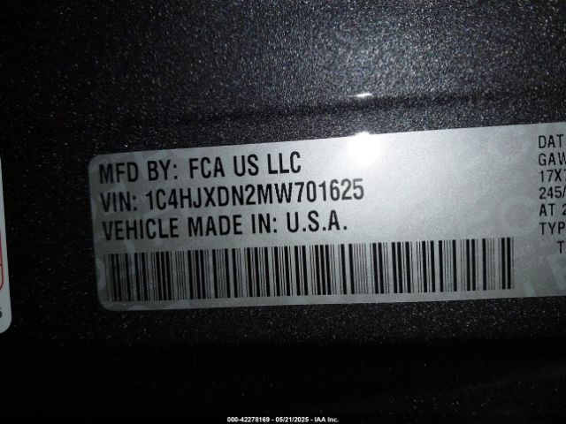 2021 JEEP WRANGLER UNLIMITED 1C4HJXDN2MW701625 Photo 8