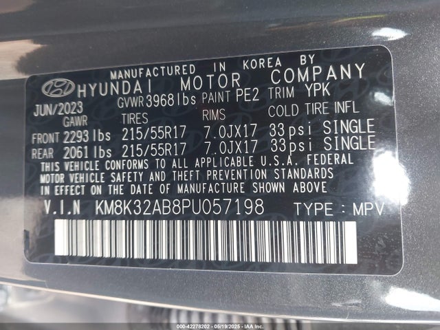 Hyundai 2023 2023 KM8K32AB8PU057198 Image 9
