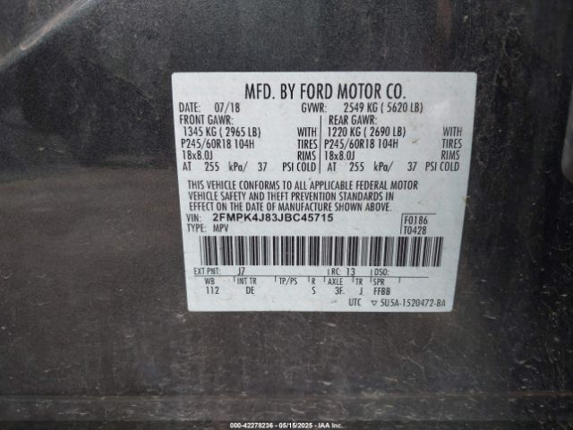 2018 FORD EDGE 2FMPK4J83JBC45715 Photo 8