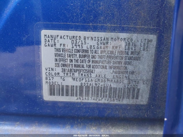 3N1AB7AP6FY258947 Nissan SENTRA SR