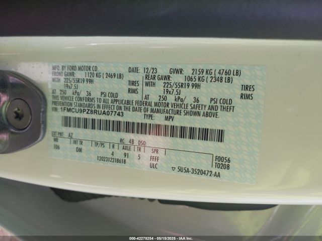 2024 FORD ESCAPE 1FMCU9PZ8RUA07743 Photo 8