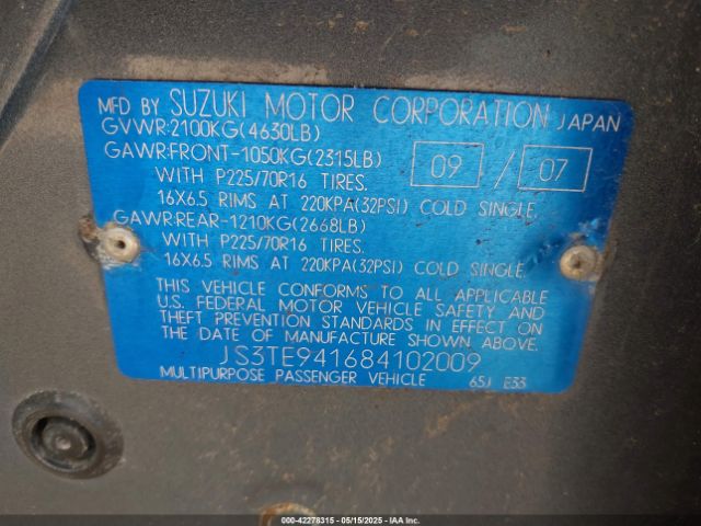 2008 SUZUKI GRAND VITARA JS3TE941684102009 Photo 8