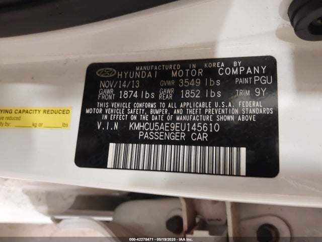 KMHCU5AE9EU145610 Hyundai dohc gdi gamma