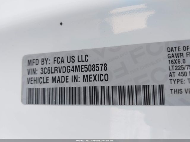 3C6LRVDG4ME508578 RAM Promaster 2500 High Roof 159 Wb