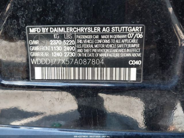 2007 MERCEDES-BENZ CLS 63 AMG WDDDJ77X57A087804 Photo 8