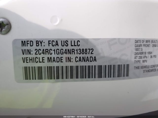 2022 CHRYSLER PACIFICA 2C4RC1GG4NR138872 Photo 8