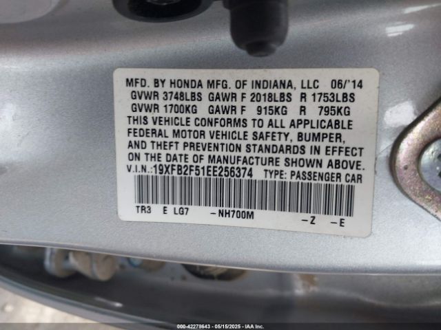 19XFB2F51EE256374 Honda Civic Lx