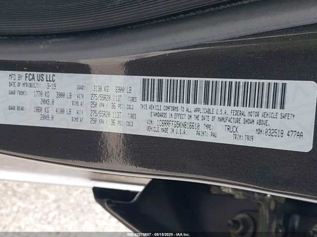 1C6RRFFG5KN816610 RAM 1500 Big Horn/lone Star  4x4 5'7 Box