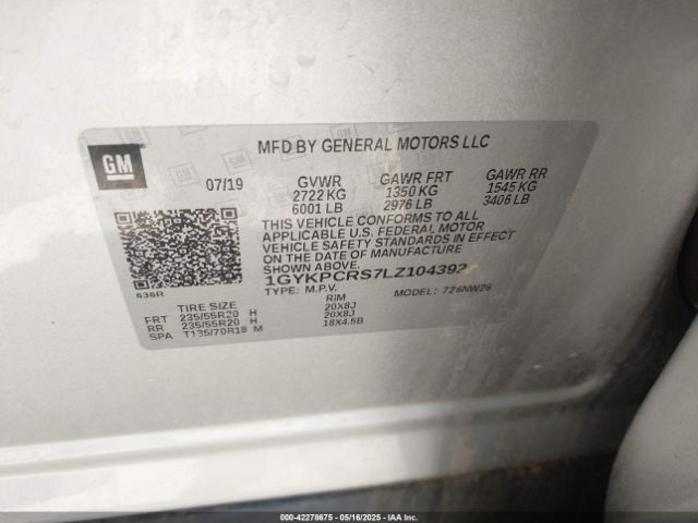 2020 CADILLAC XT6 1GYKPCRS7LZ104392 Photo 8
