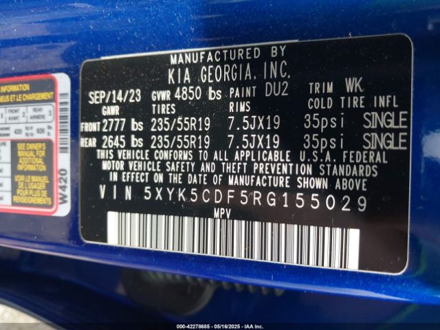 5XYK5CDF5RG155029 KIA Sportage Sx-prestige