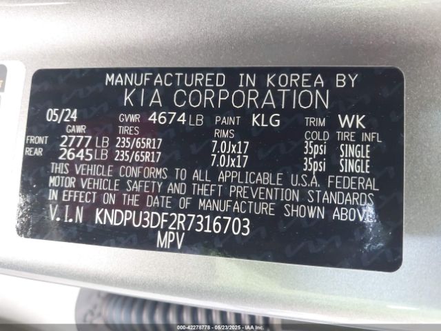 2024 KIA SPORTAGE KNDPU3DF2R7316703 Photo 8