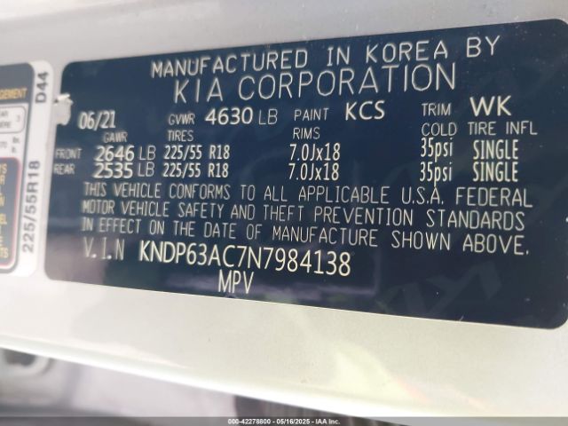 2022 KIA SPORTAGE KNDP63AC7N7984138 Photo 8