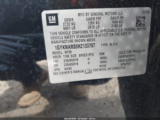 2017 CADILLAC XT5 1GYKNARS8HZ133787 Photo 8