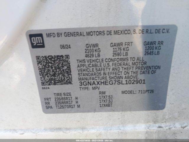 2025 CHEVROLET EQUINOX 3GNAXHEG7SL102901 Photo 8