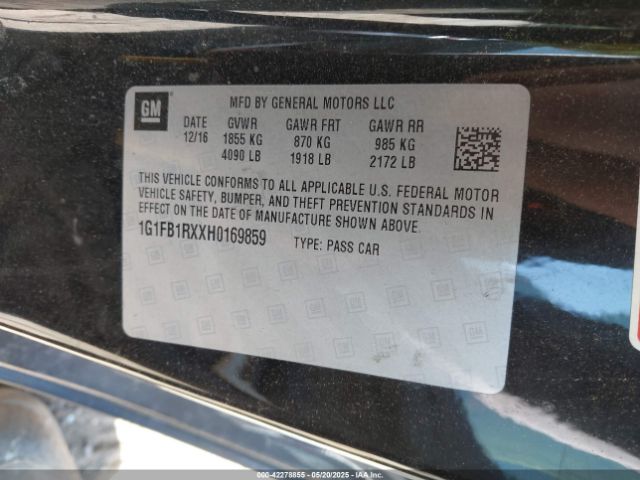 2017 CHEVROLET CAMARO 1G1FB1RXXH0169859 Photo 8