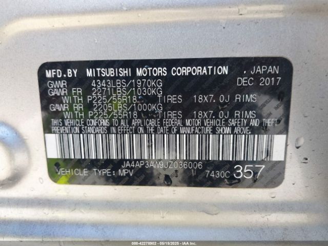 2018 MITSUBISHI OUTLANDER SPORT JA4AP3AW9JZ036006 Photo 8