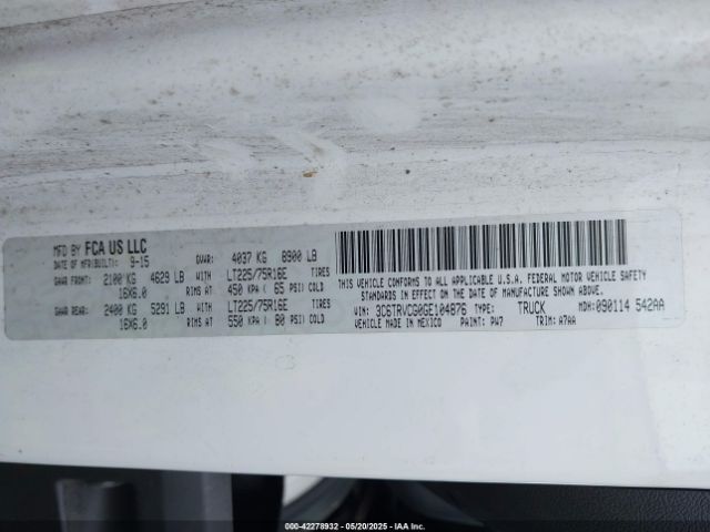 3C6TRVCG0GE104876 RAM Promaster 2500 High Roof