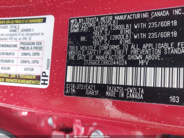 2T2GGCEZXRC044024 Lexus Nx 350 Premium