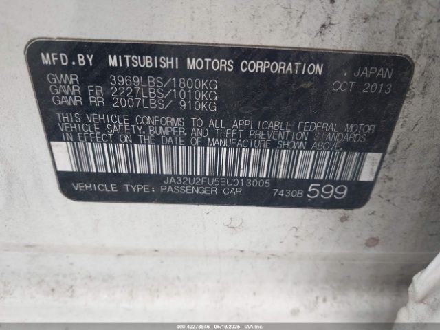 JA32U2FU5EU013005 Mitsubishi LANCER ES