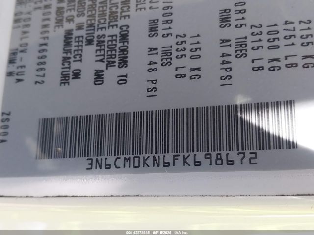 3N6CM0KN6FK698672 Nissan Nv200 S