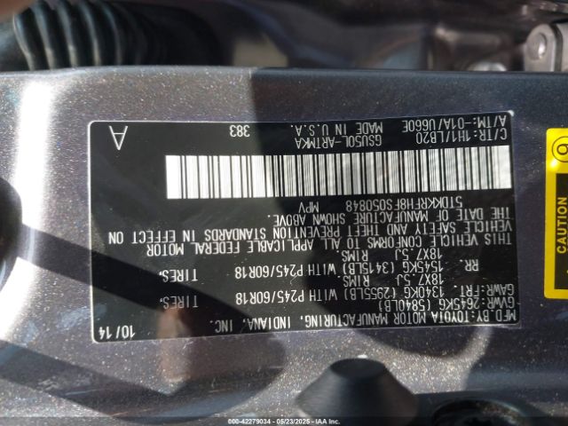 5TDKKRFH8FS050848 Toyota Highlander Xle V6