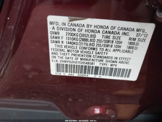 2012 ACURA MDX 2HNYD2H27CH548581 Photo 8