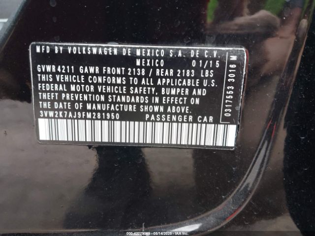 3VW2K7AJ9FM281950 Volkswagen Jetta 2.0l S