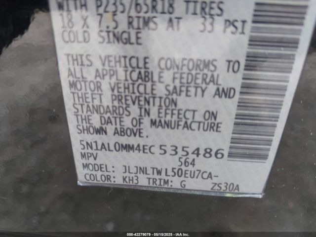 5N1AL0MM4EC535486 Infiniti QX60