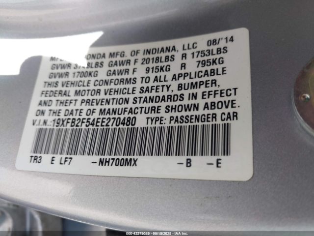 19XFB2F54EE270480 Honda Civic Lx