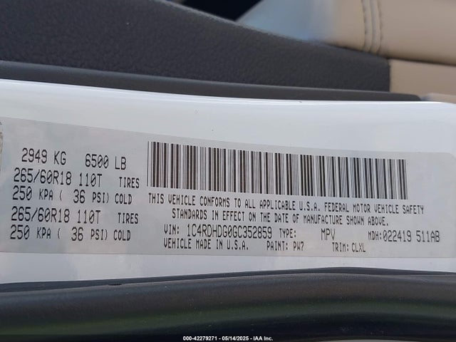 Dodge 2016 2016 1C4RDHDG0GC352859 Image 9