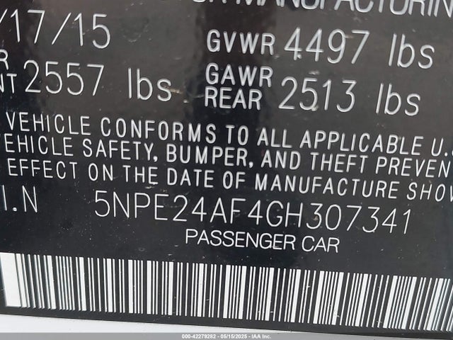 Hyundai SONATA SE 2016 5NPE24AF4GH307341 Image 9