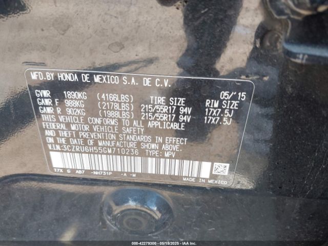3CZRU6H55GM710236 Honda HR-V EX