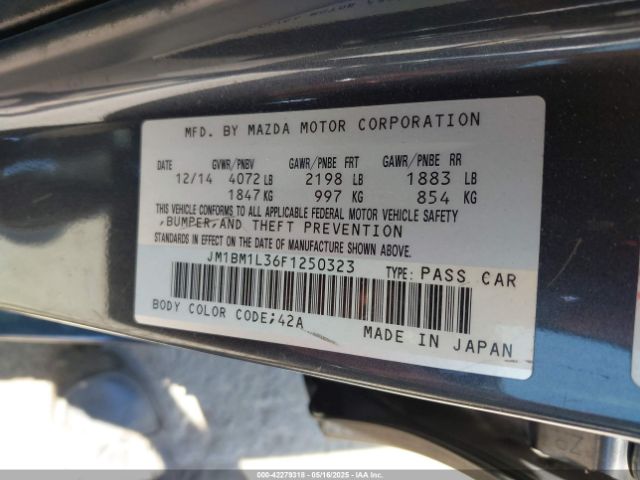 JM1BM1L36F1250323 Mazda Mazda3 S Touring