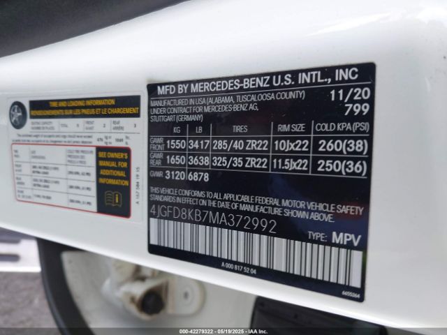 4JGFD8KB7MA372992 Mercedes-Benz Amg Gle 63 Coupe S 4matic