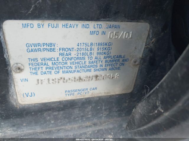 2002 SUBARU FORESTER JF1SF65662H720968 Photo 8