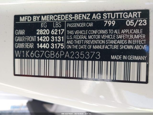 2023 MERCEDES-BENZ S 580 W1K6G7GB6PA235373 Photo 8