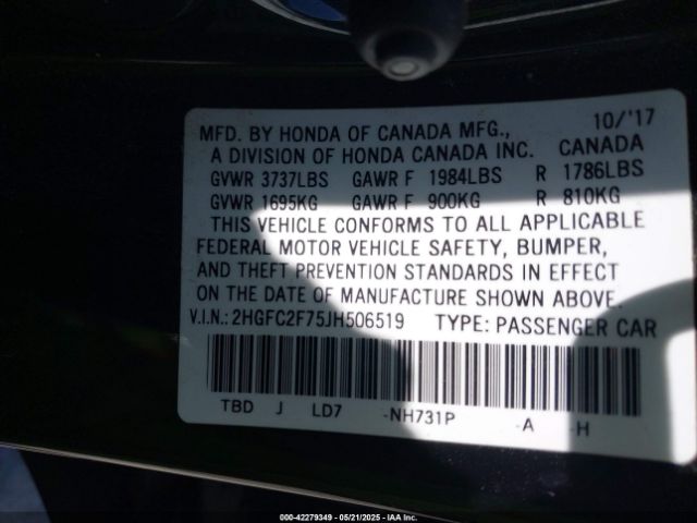2018 HONDA CIVIC 2HGFC2F75JH506519 Photo 8