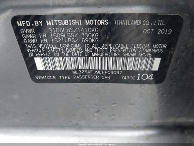 2020 MITSUBISHI MIRAGE G4 ML32F4FJ9LHF03097 Photo 8