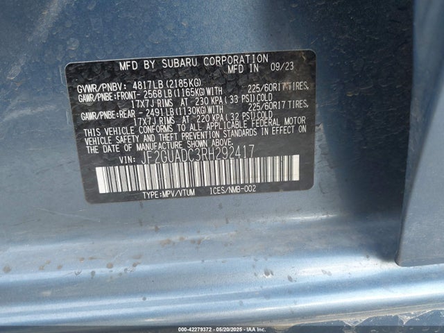 Subaru na 2024 JF2GUADC3RH292417 Image 9
