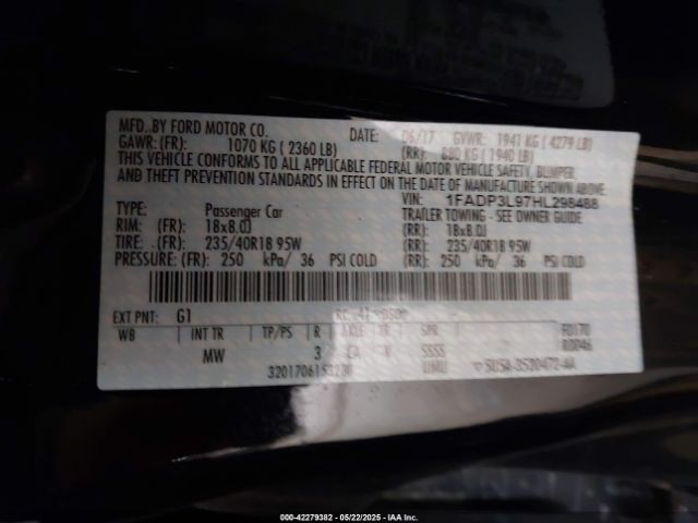 1FADP3L97HL298488 Ford FOCUS ST