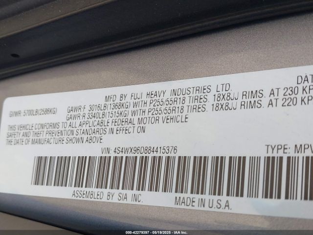 2008 SUBARU TRIBECA 4S4WX96D884415376 Photo 8