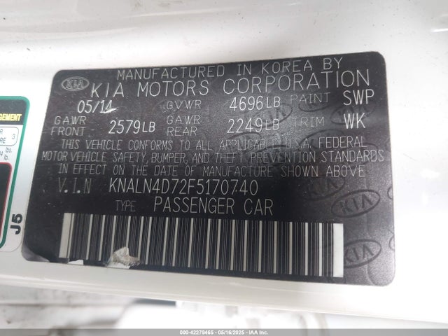 KIA Cadenza Premium 2015 KNALN4D72F5170740 Image 9
