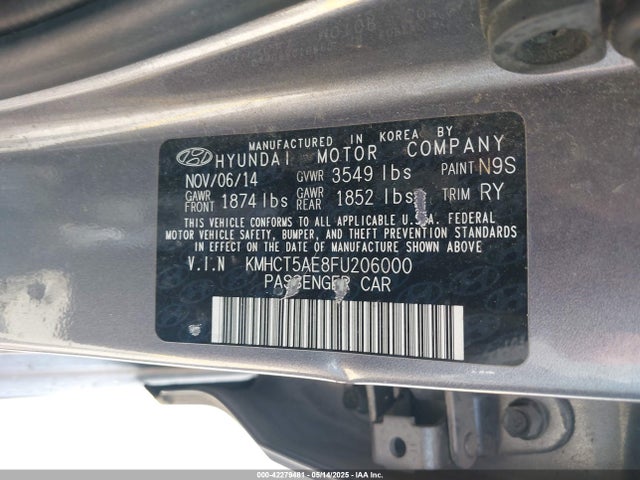 KMHCT5AE8FU206000 Hyundai ACCENT GS