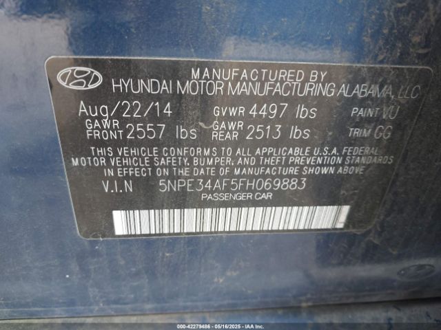 5NPE34AF5FH069883 Hyundai Sonata Sport